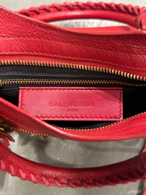 2013 Balenciaga Rouge Poppy City bag