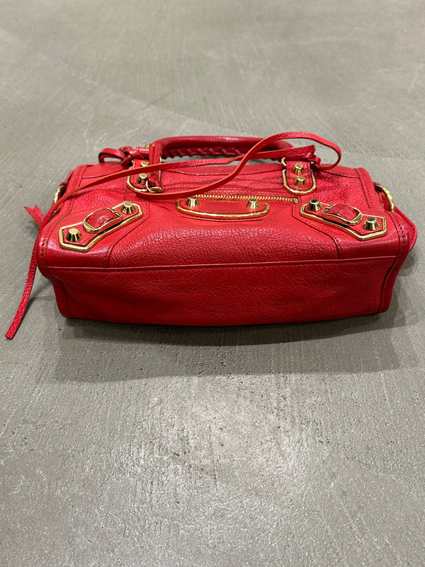 2013 Balenciaga Rouge Poppy City bag