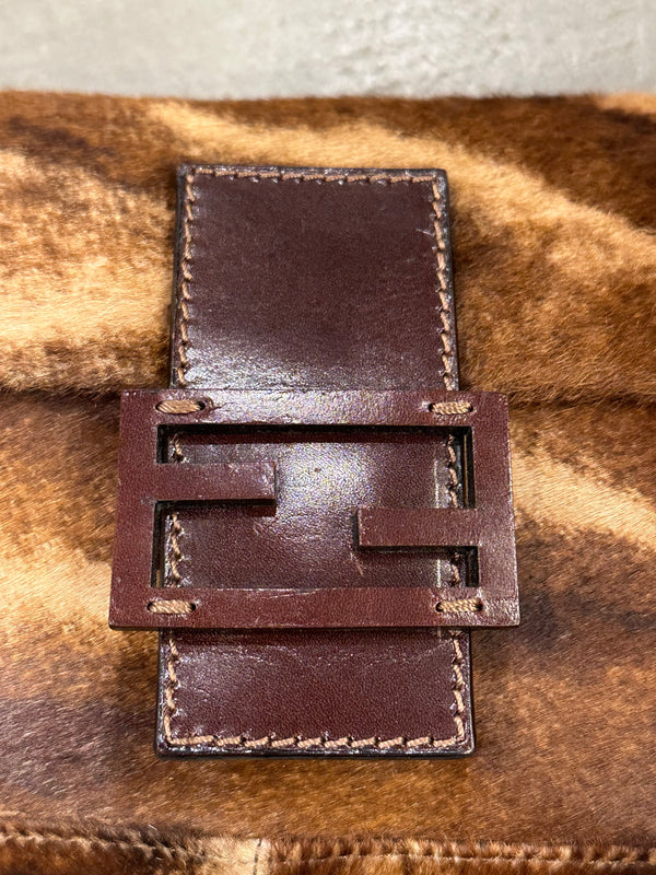 F/W2001 Fendi printed pony hair Baguette bag
