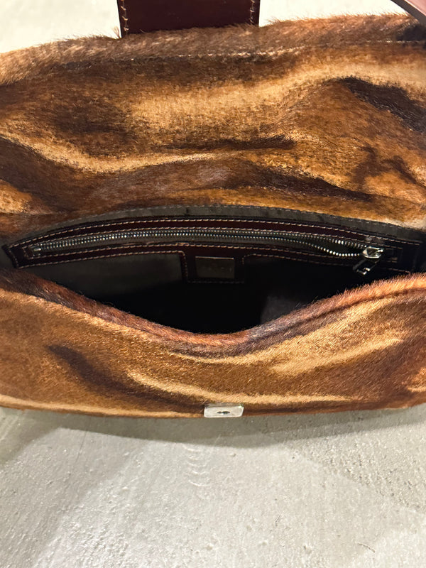 F/W2001 Fendi printed pony hair Baguette bag