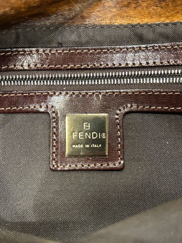 F/W2001 Fendi printed pony hair Baguette bag