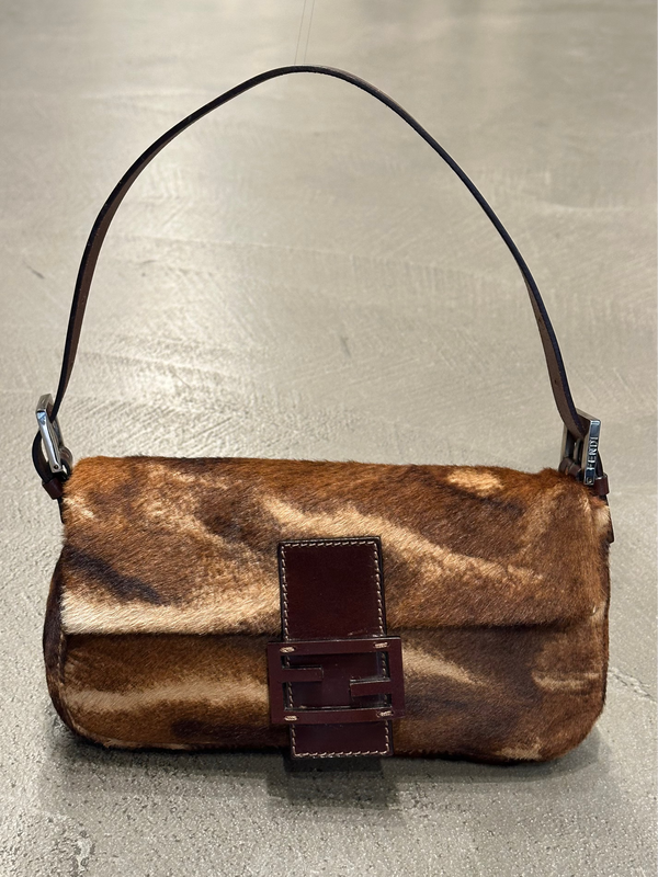 F/W2001 Fendi printed pony hair Baguette bag
