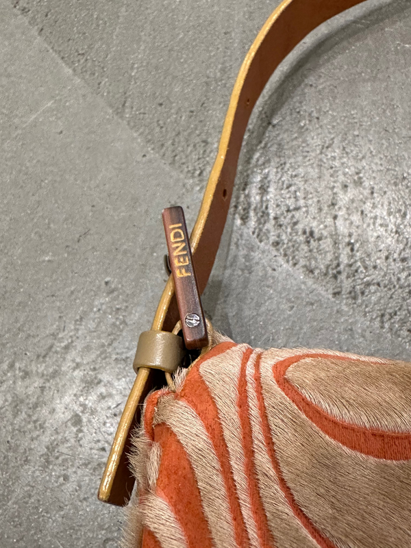 S/S2001 Fendi asymmetrical pony hair Baguette bag