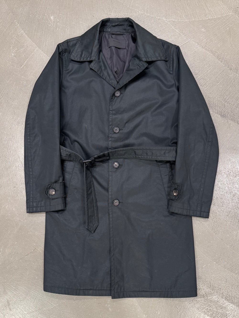 2010s Prada heavy cotton trench coat