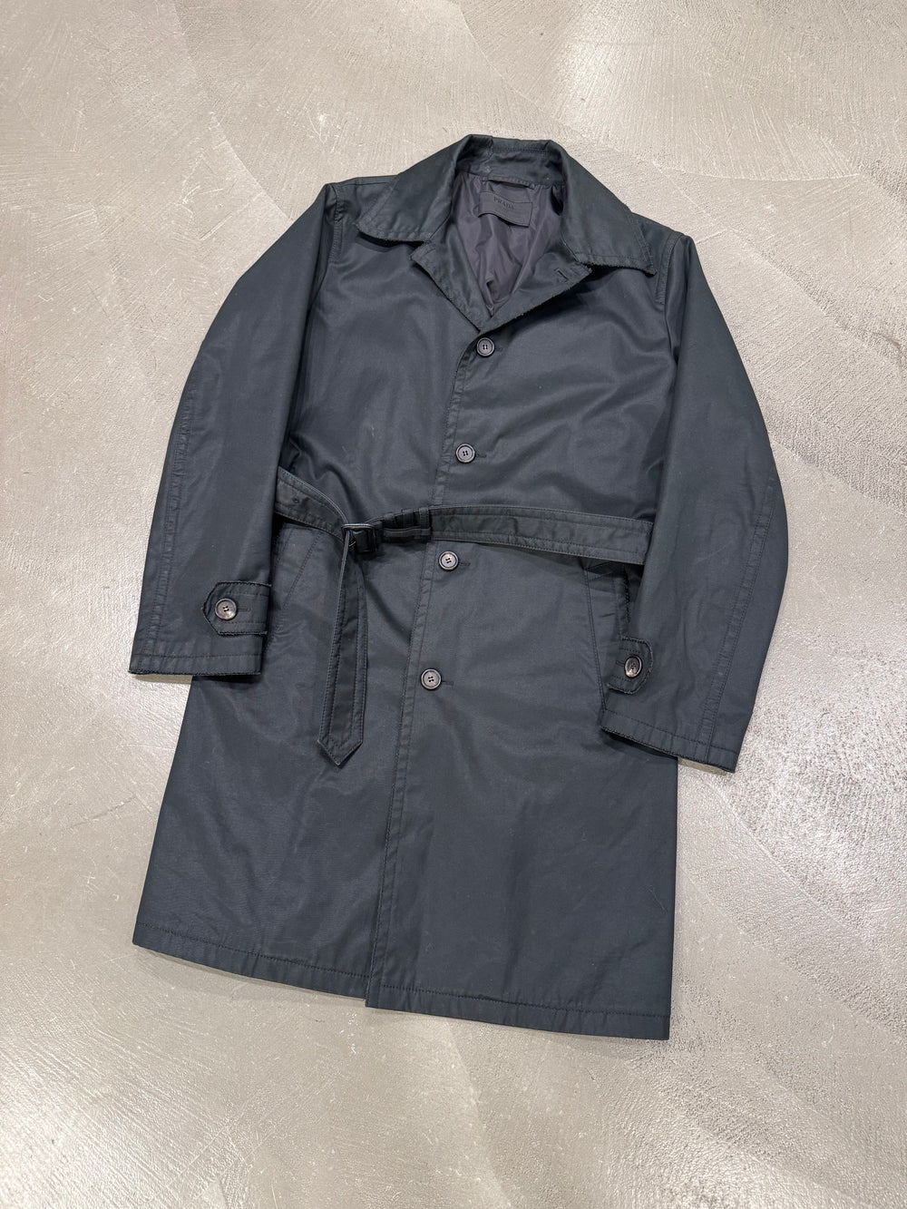2010s Prada heavy cotton trench coat