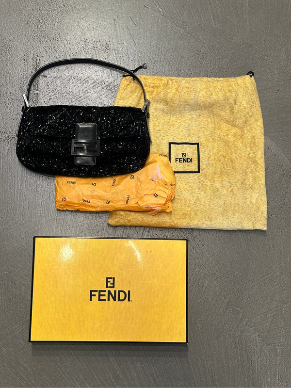 F/W 2000 Fendi limited edition embossed hand-beaded Baguette bag