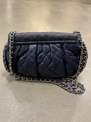 2014 Chanel matelasse chain blue leather bag