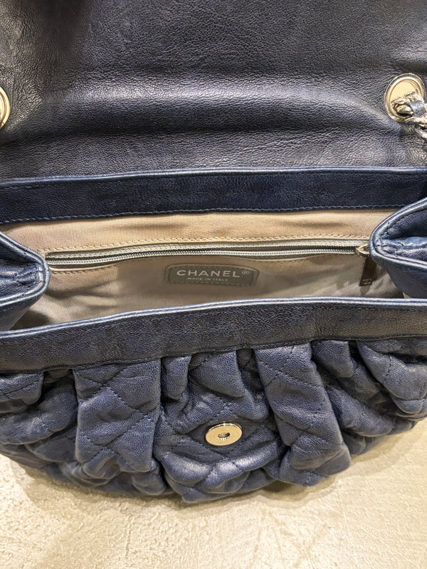2014 Chanel matelasse chain blue leather bag