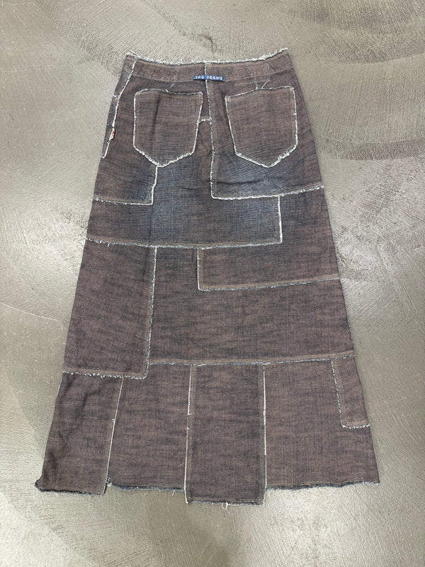 2000s Jean Paul Gaultier denim patchwork set (top + long skirt)