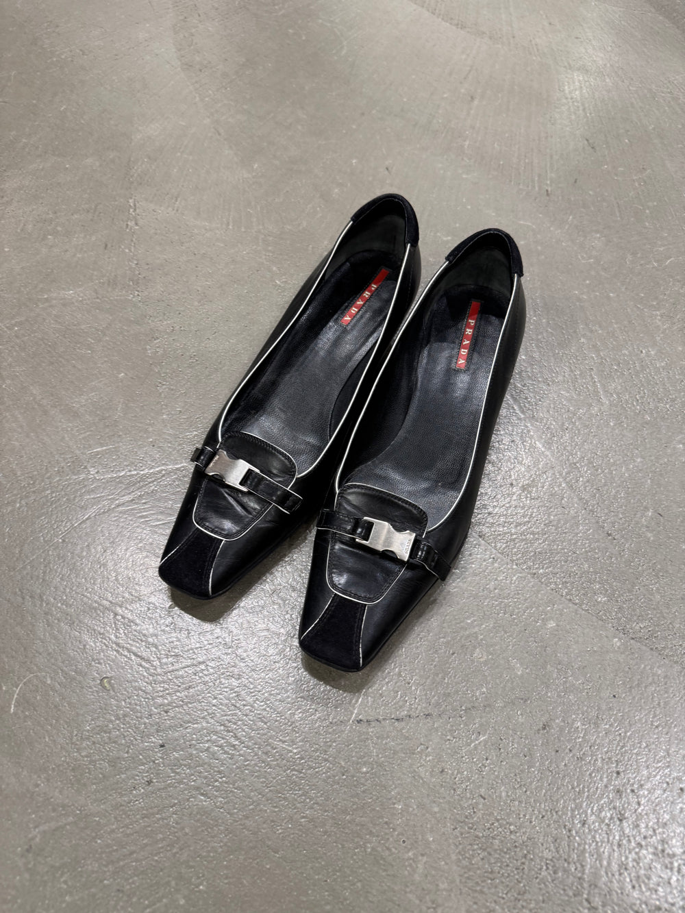 1990s Prada sabot heels with buckle