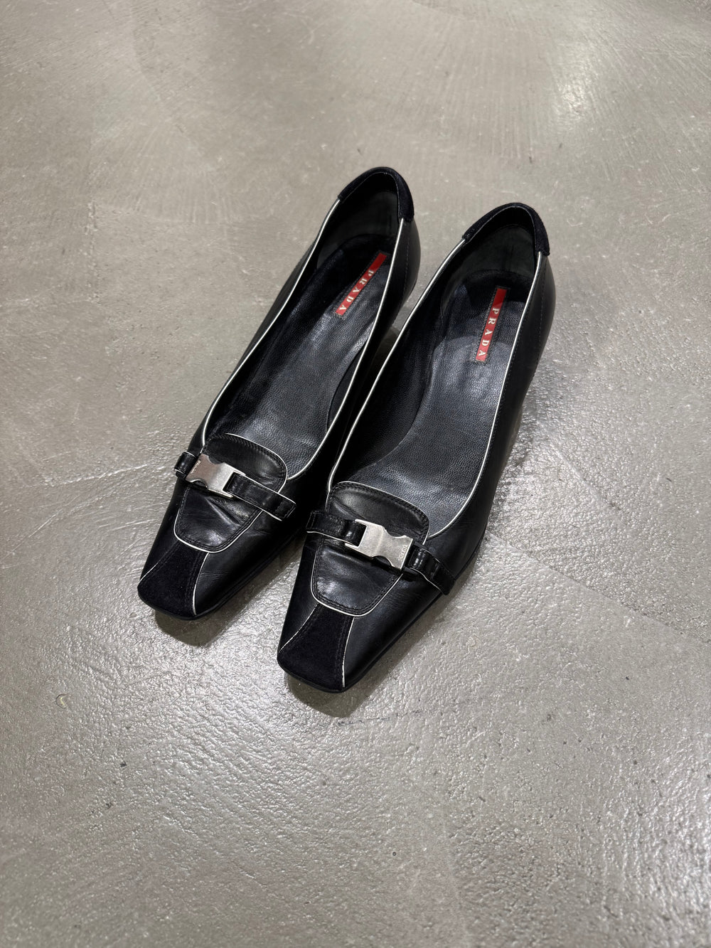 1990s Prada sabot heels with buckle