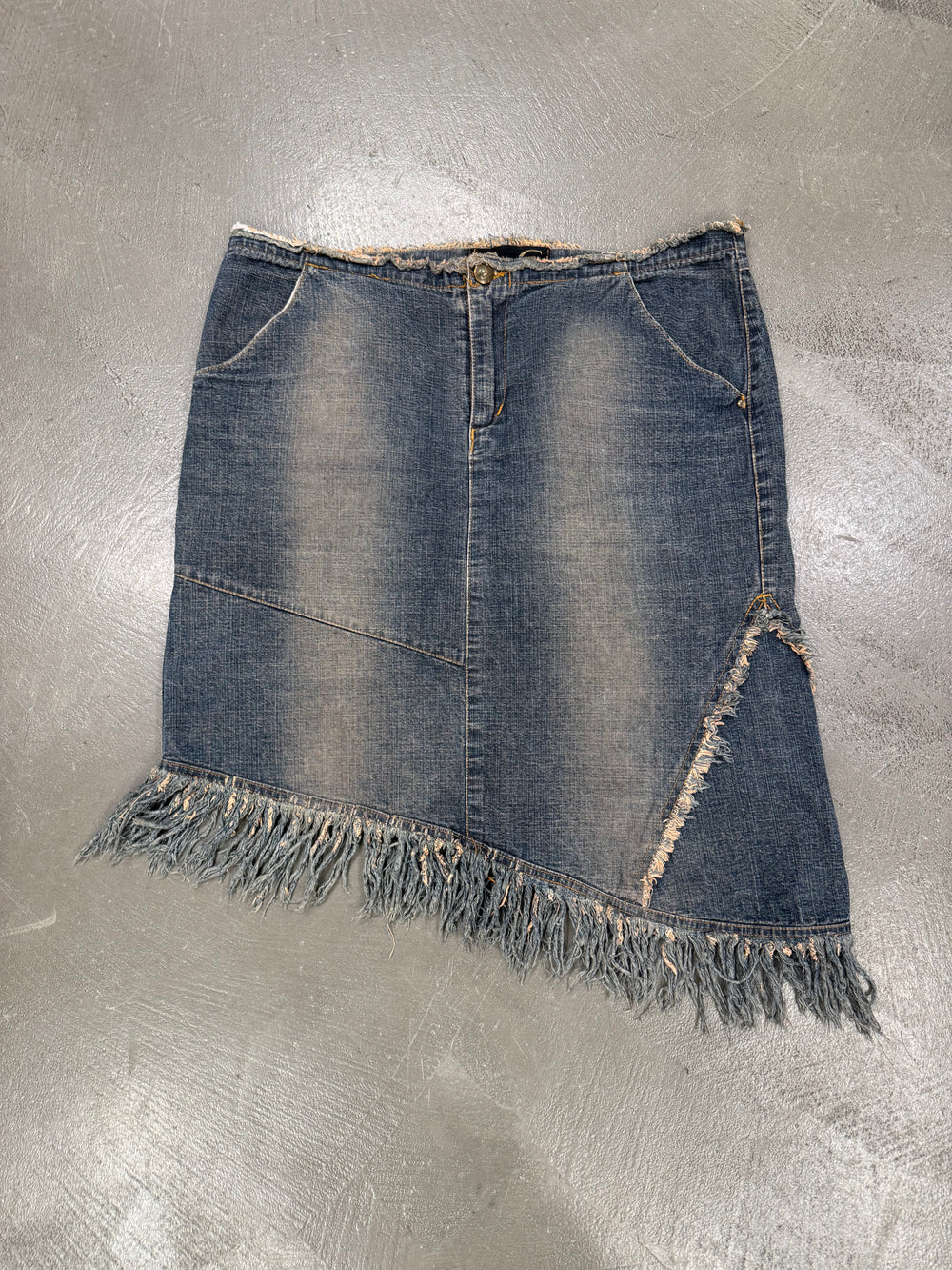 2000s Cavalli denim asymmetrical skirt