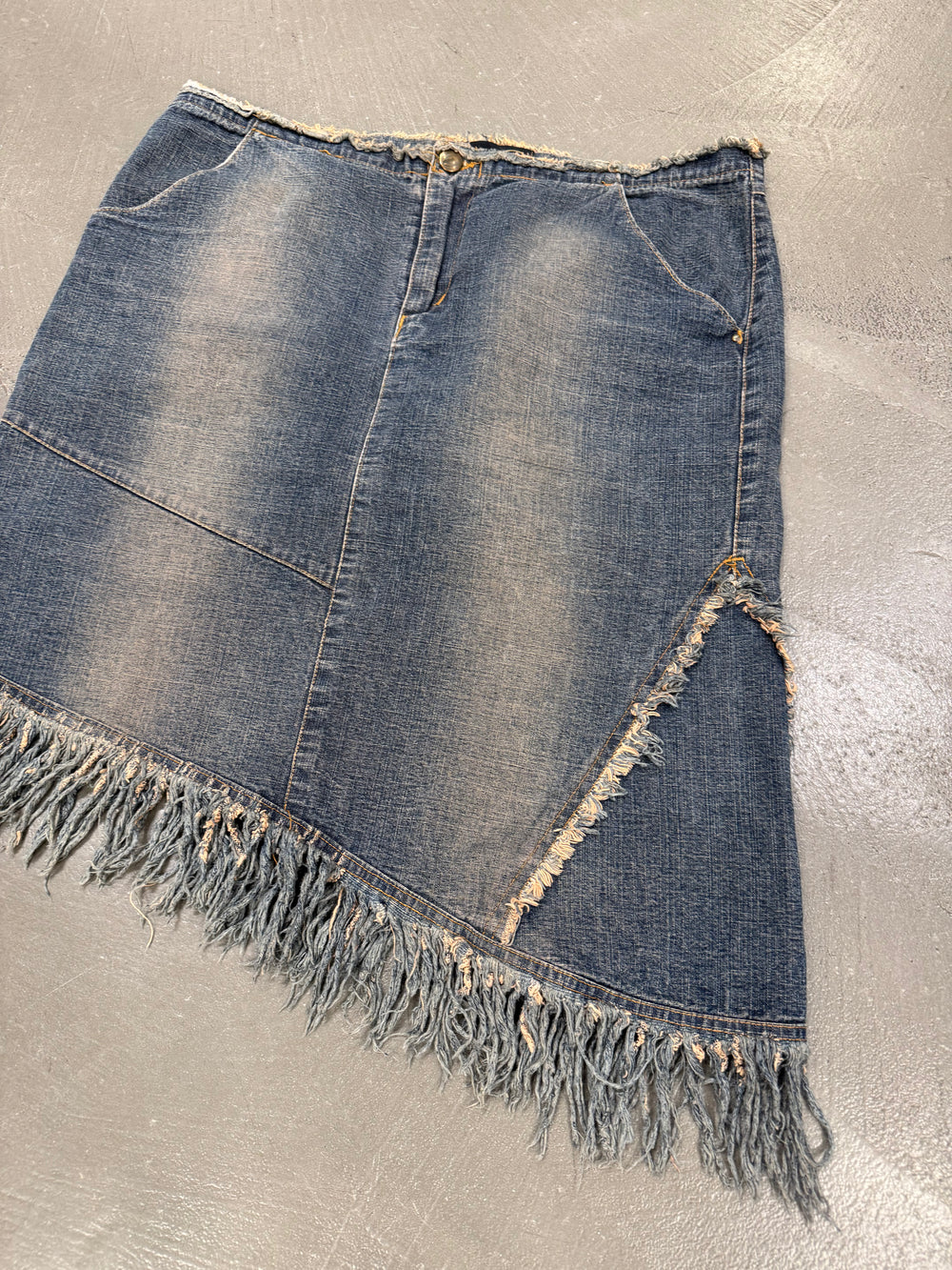 2000s Cavalli denim asymmetrical skirt