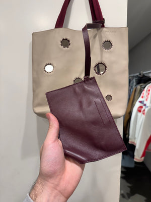 1999 Prada silver mirror tote bag