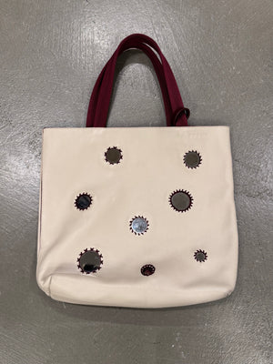 1999 Prada silver mirror tote bag