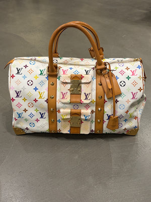 2003 Louis Vuitton X Takashi Murakami multicolor monogram Keepall 45