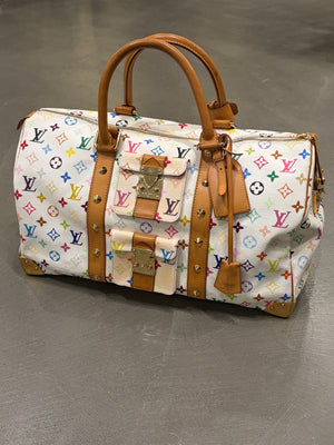 2003 Louis Vuitton X Takashi Murakami multicolor monogram Keepall 45