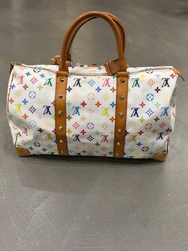 2003 Louis Vuitton X Takashi Murakami multicolor monogram Keepall 45