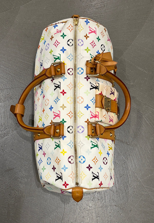 2003 Louis Vuitton X Takashi Murakami multicolor monogram Keepall 45