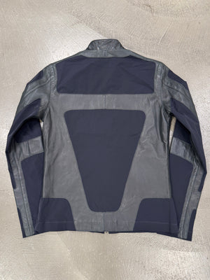 2000s Dirk Bikkembergs paneled moto leather jacket