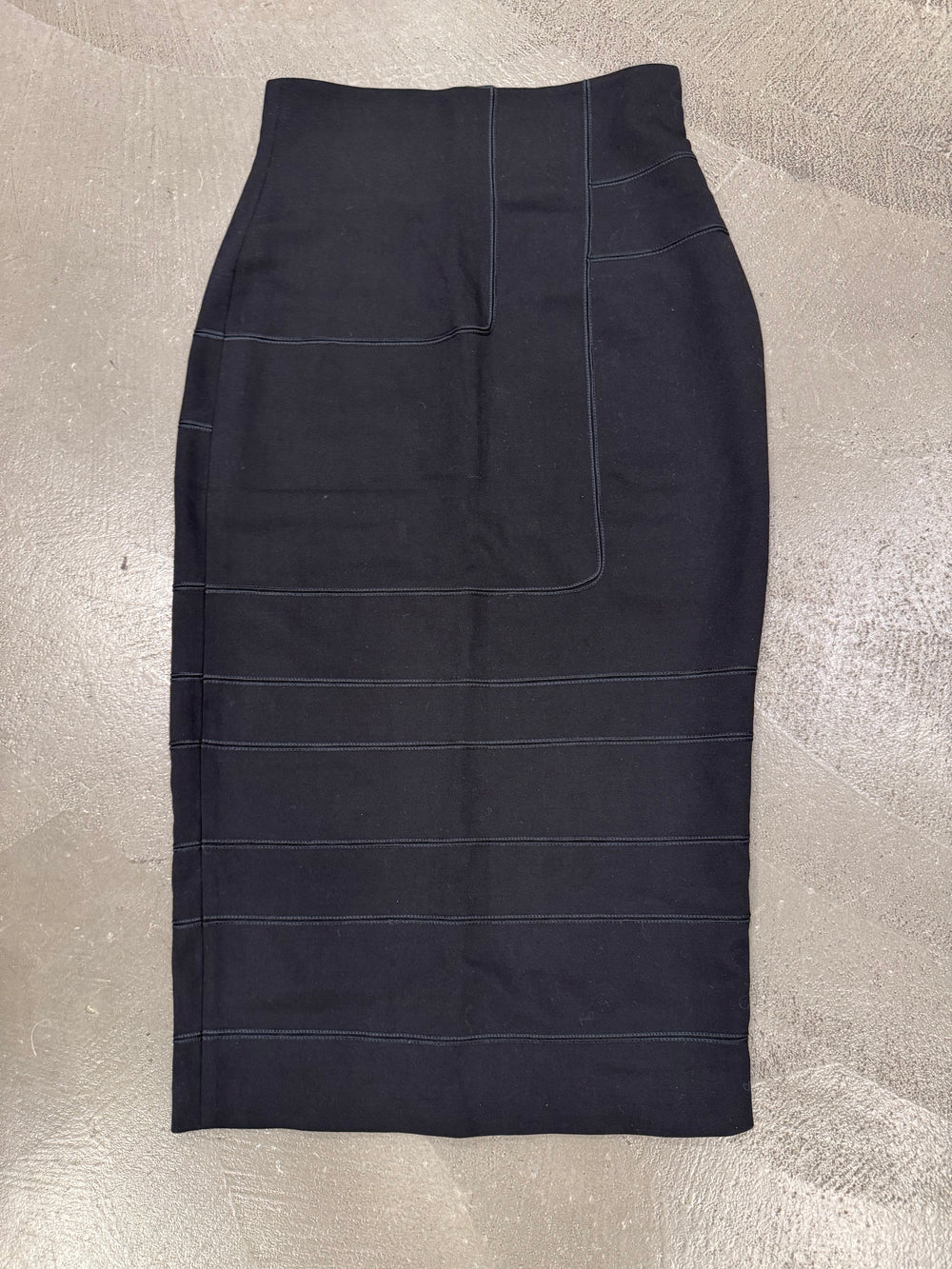 1990s Salvatore Ferragamo wool long paneled skirt