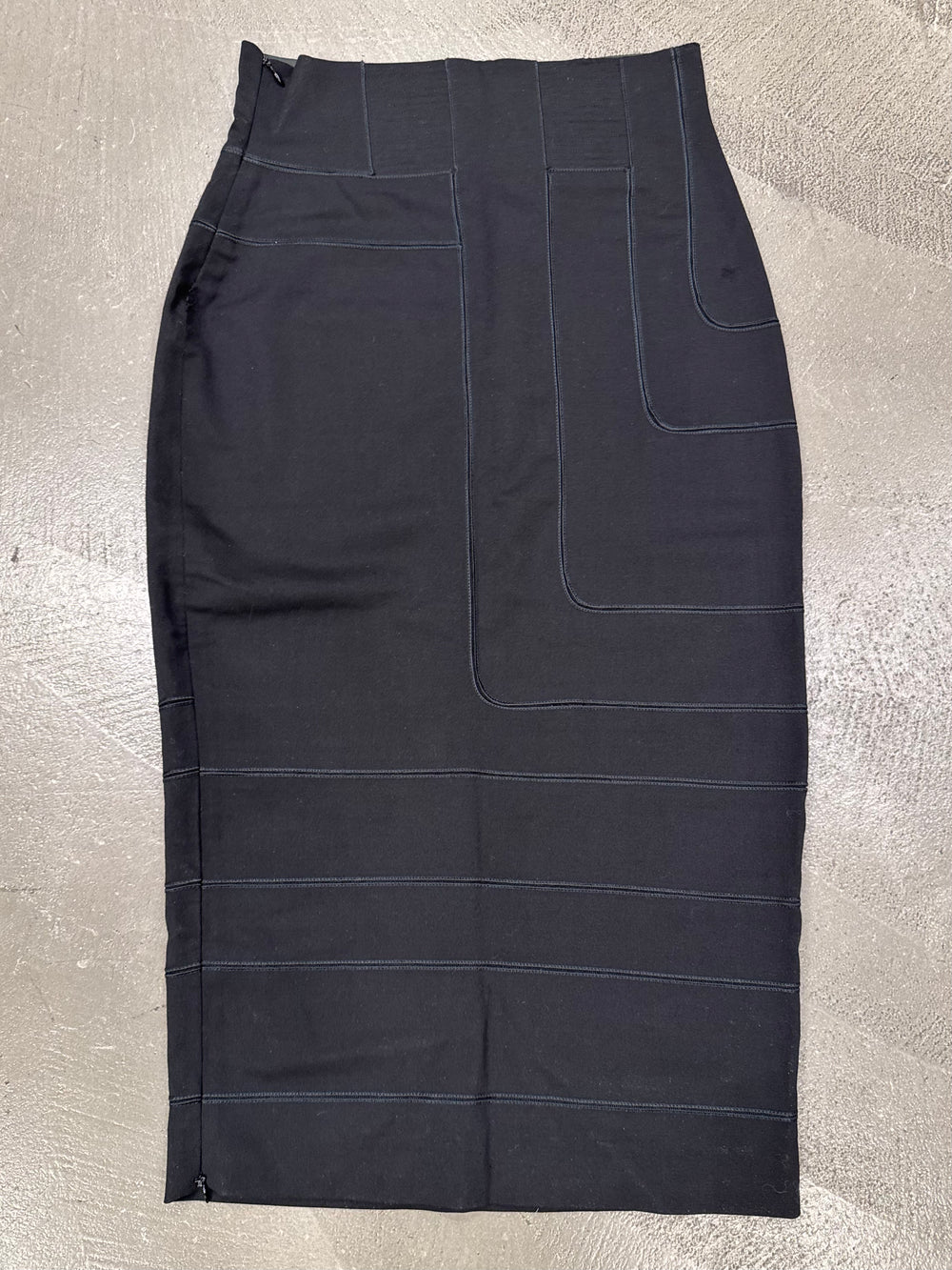 1990s Salvatore Ferragamo wool long paneled skirt