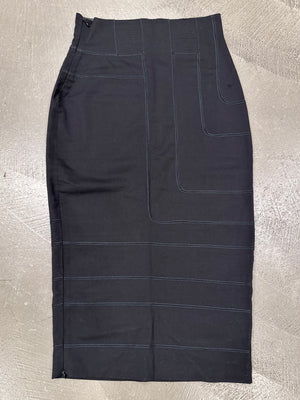 1990s Salvatore Ferragamo wool long paneled skirt