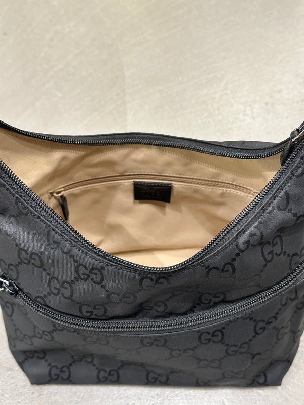 2000s Gucci GG Monogram nylon hobo bag