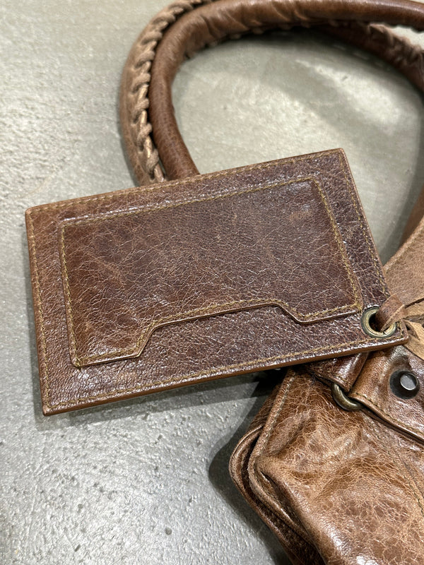 2000s Balenciaga "Work" distressed leather bag