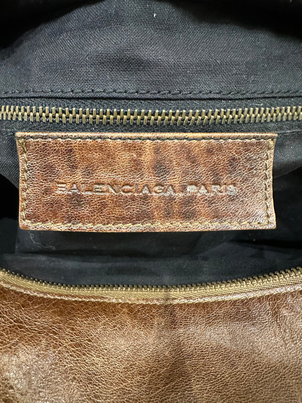 2000s Balenciaga "Work" distressed leather bag