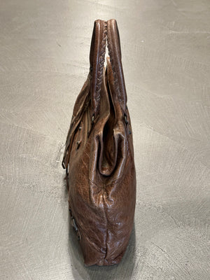 2000s Balenciaga "Work" distressed leather bag