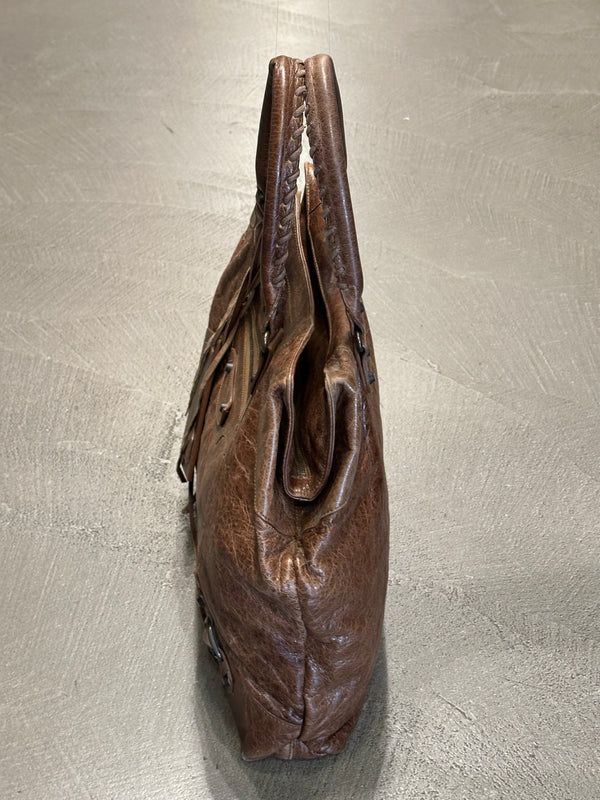 2000s Balenciaga "Work" distressed leather bag