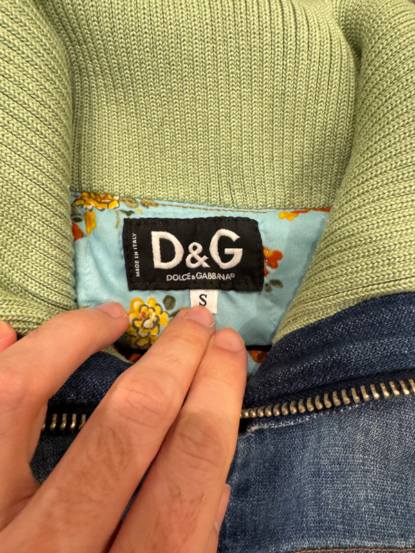 Dolce & Gabbana turtleneck denim bomber jacket