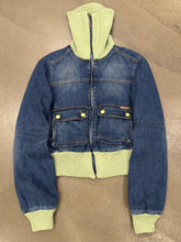 Load image into Gallery viewer, Dolce &amp; Gabbana turtleneck denim bomber jacket

