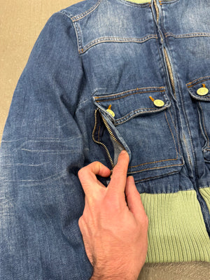 Dolce & Gabbana turtleneck denim bomber jacket