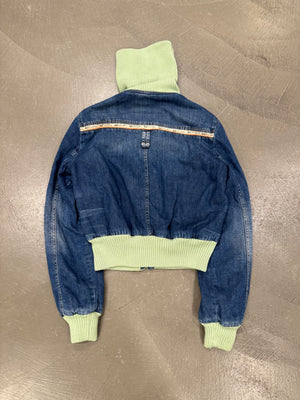 Dolce & Gabbana turtleneck denim bomber jacket