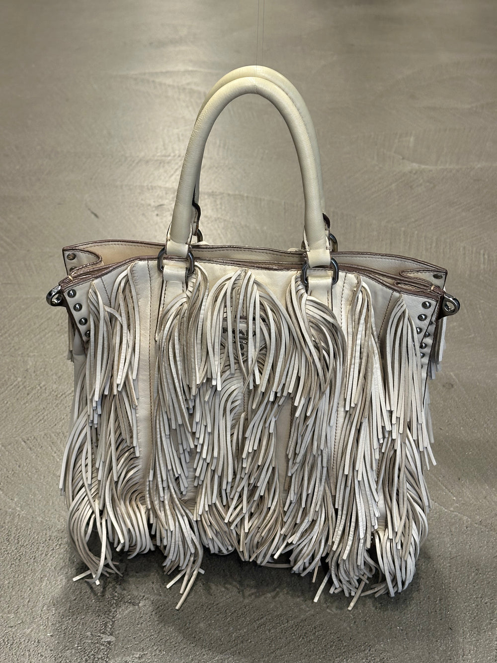S/S2007 Prada fringe leather tote bag