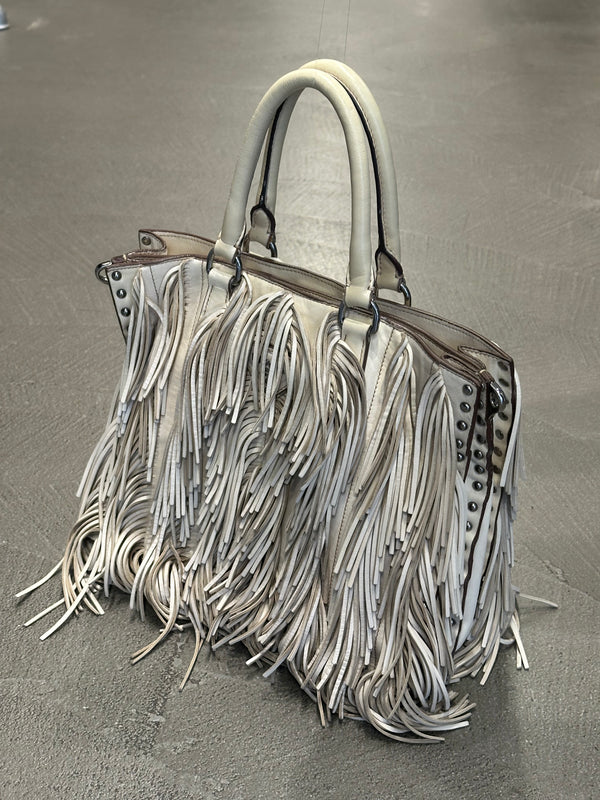 S/S2007 Prada fringe leather tote bag
