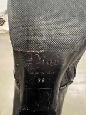 2000s Christian Dior by Galliano black lace-up boots