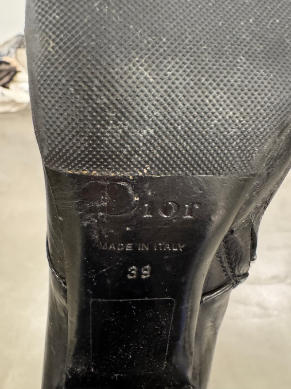2000s Christian Dior by Galliano black lace-up boots