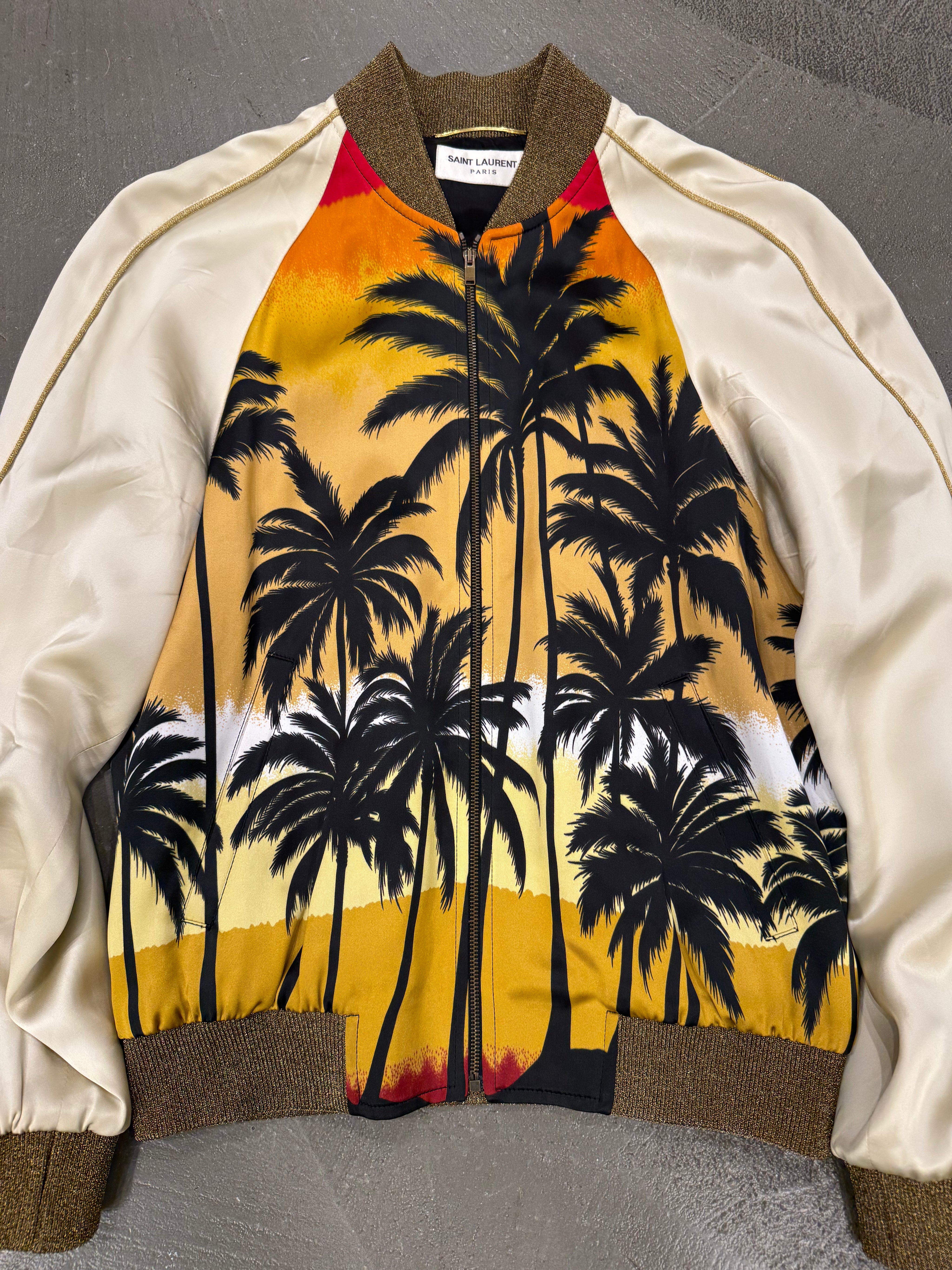 2016 Saint Laurent by Hedi Slimane sunset palm tree bomber jacket 2016 Saint Laurent by Hedi Slimane sunset palm tree bomber jacket