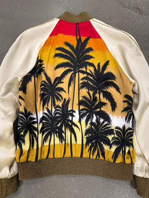 2016 Saint Laurent by Hedi Slimane sunset palm tree bomber jacket