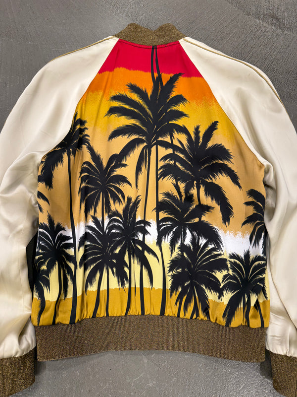 2016 Saint Laurent by Hedi Slimane sunset palm tree bomber jacket