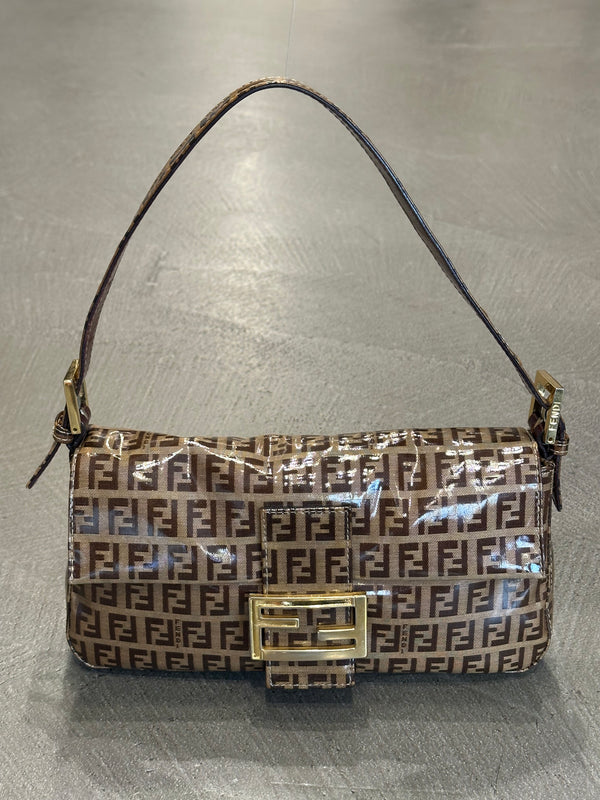 2000s Fendi coated Zucchino Baguette shoulder bag