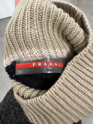 2000s Prada two tone wool knit