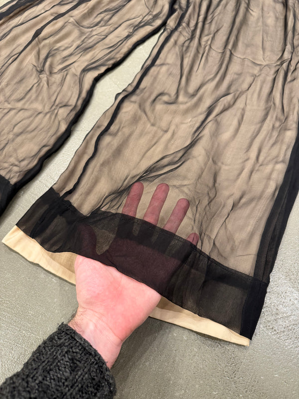 2010s Ann Demeulemeester double layer silk wide pants