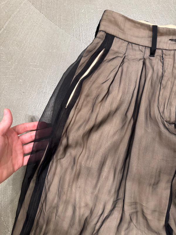 2010s Ann Demeulemeester double layer silk wide pants