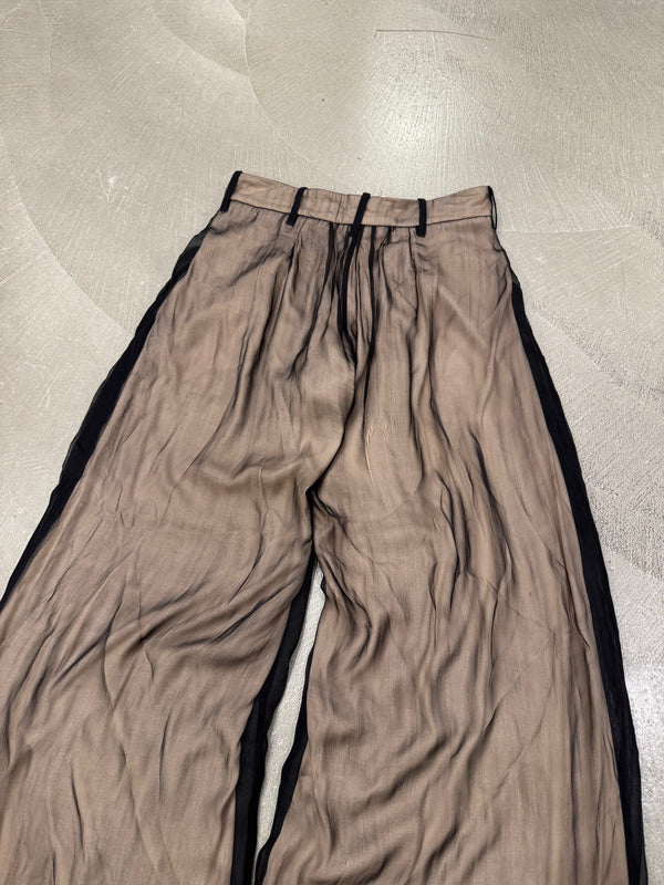 2010s Ann Demeulemeester double layer silk wide pants
