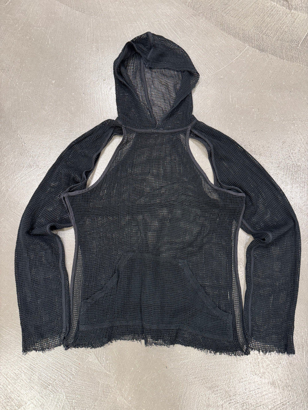 S/S 2003 Raf Simons mesh cutout hoodie