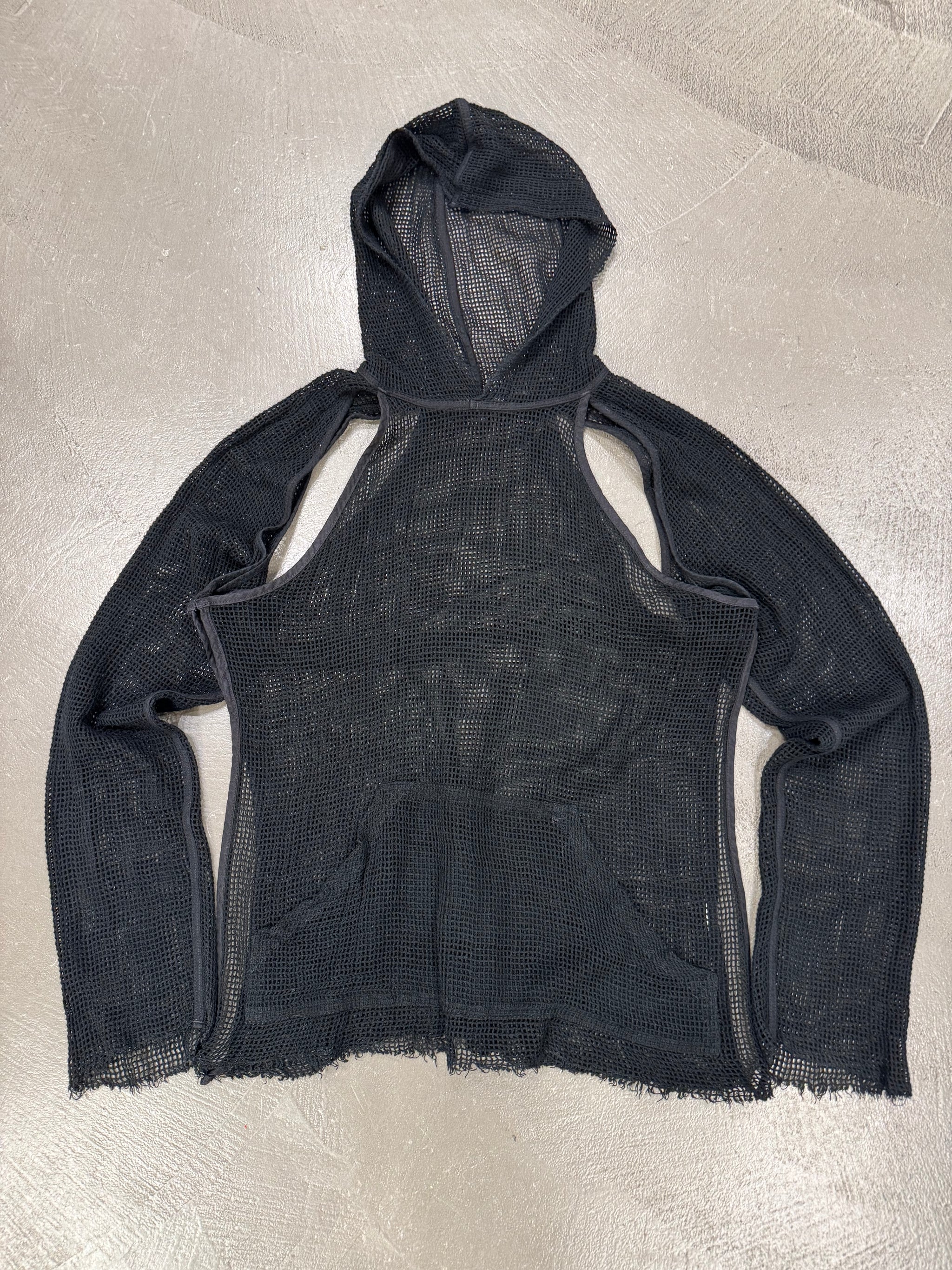 S/S 2003 Raf Simons mesh cutout hoodie – elevated archives